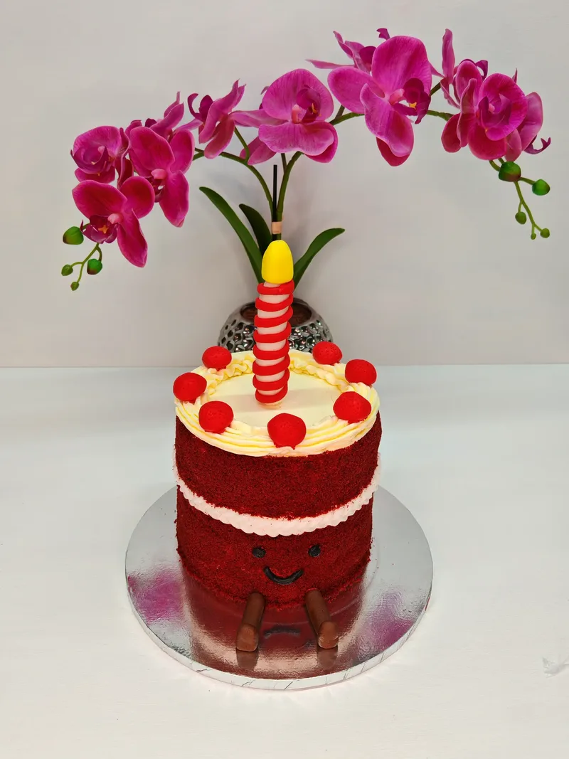 Red Jellycat with candle