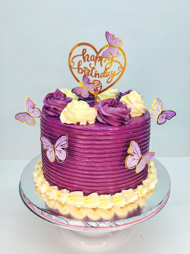 Purple Butterfly Cake Design